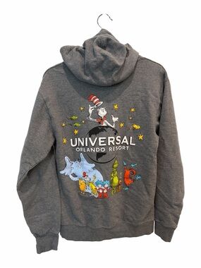 Universal Studios Orlando Resort Dr. Seuss Zip Hoodie Gray Men’s Small/Woman Med